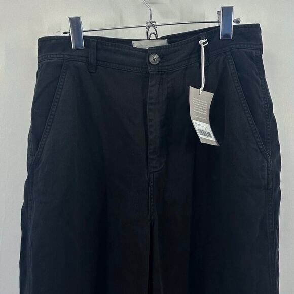 Everlane The Relaxed Chino Pants Black Butter Soft High Rise Barrel Size 6 NWT - Picture 4 of 8
